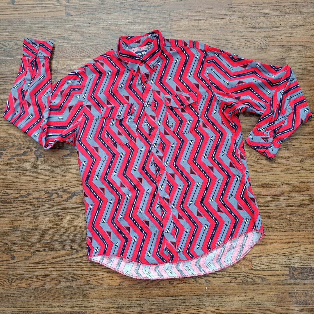 STELLAR 1980s wrangler BRUSH POPPER Western Long Etsy