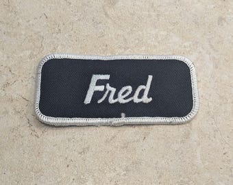 Retro DEADSTOCK 1970s “FRED” Rectangular Embroidered Name Patch