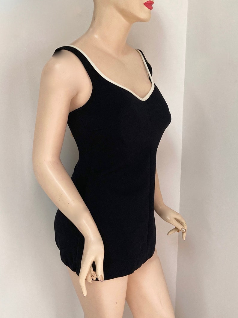 COOL VINTAGE 1960s/70s SLIX Swimsuit in black and white size 44 image 8
