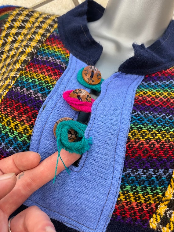 BOLD Guatemalan PATCHWORK Sweater with BIG Front … - image 5