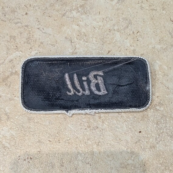 Retro DEADSTOCK 1970s “BILL” Rectangular Embroide… - image 2