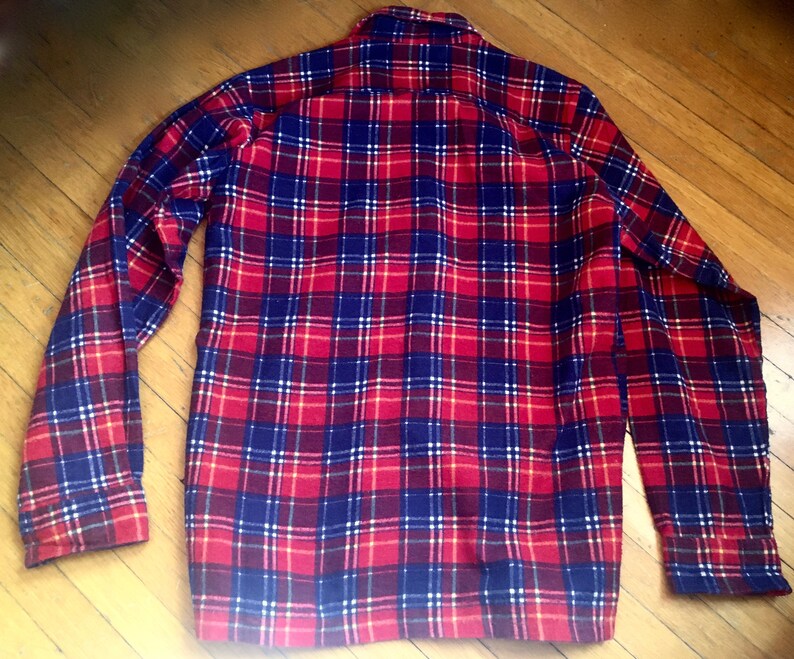 1980s PLAID Flannel Boys shirt size 14 Classic Great look by | Etsy