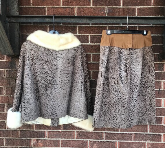 FABULOUS 1960's Mid Century Modern LAMB and MINK … - image 7