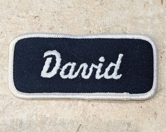 Retro DEADSTOCK 1970s “DAVID” Rectangular Embroidered Name Patch
