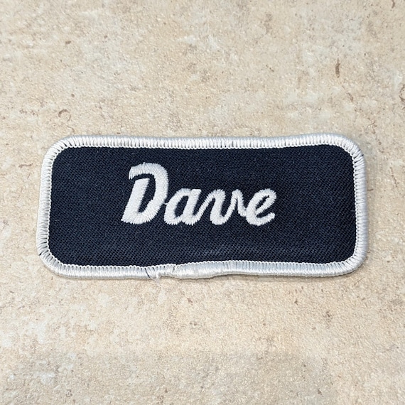 Retro DEADSTOCK 1970s “DAVE” Rectangular Embroide… - image 1