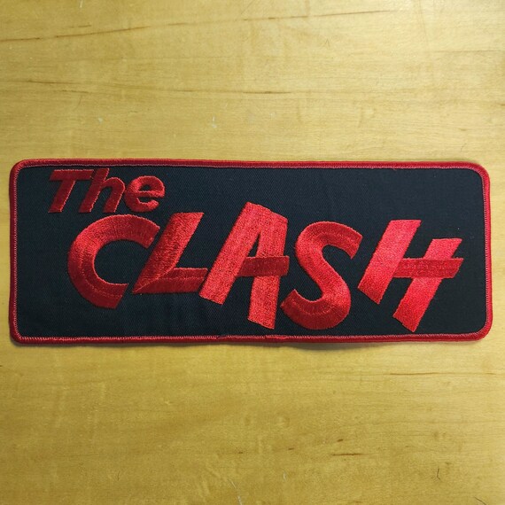 VINTAGE 1980s THE CLASH Black & Red Embroidered R… - image 1