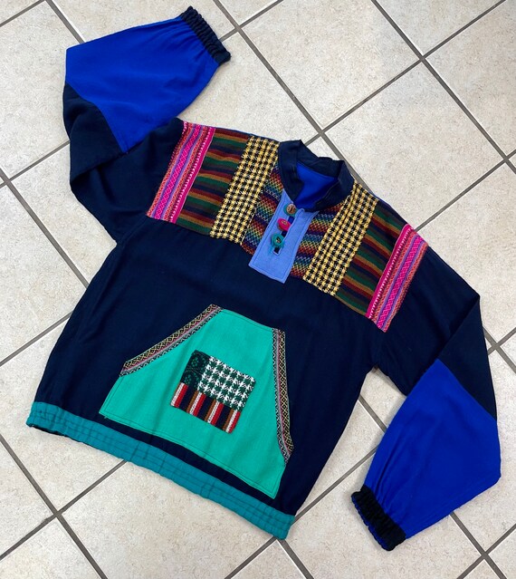BOLD Guatemalan PATCHWORK Sweater with BIG Front … - image 10