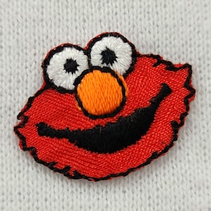 ADORABLE Vintage 1990s/2000s Tiny ELMO Sesame Street Embroidered Iron-On Muppet PATCH