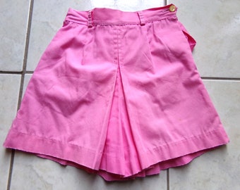 VINTAGE 1960s-70s Pink Cotton GIRLS SKORT by Teachers Pet