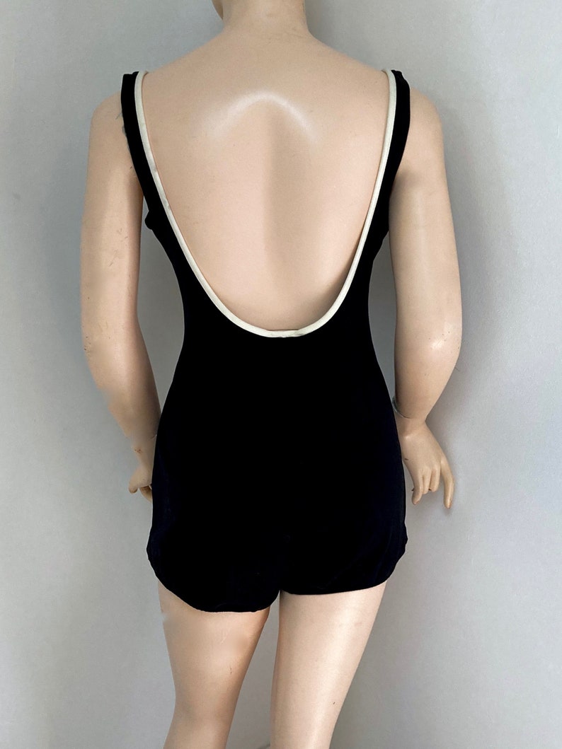 COOL VINTAGE 1960s/70s SLIX Swimsuit in black and white size 44 image 3