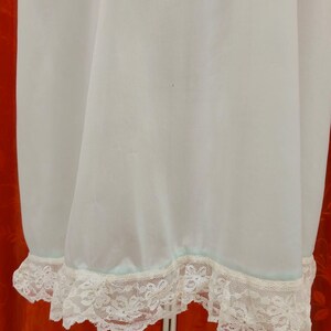 DREAMY PASTEL BLUE Nylon Vintage V-Neck Nightie with Lace Details Size Medium/Large image 8