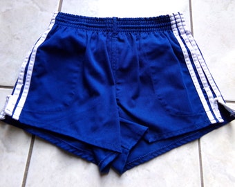 VINTAGE des années 1980 short sportif en coton pour filles à rayures latérales taille 12