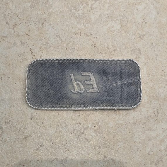 Retro DEADSTOCK 1970s “ED” Rectangular Embroidere… - image 2