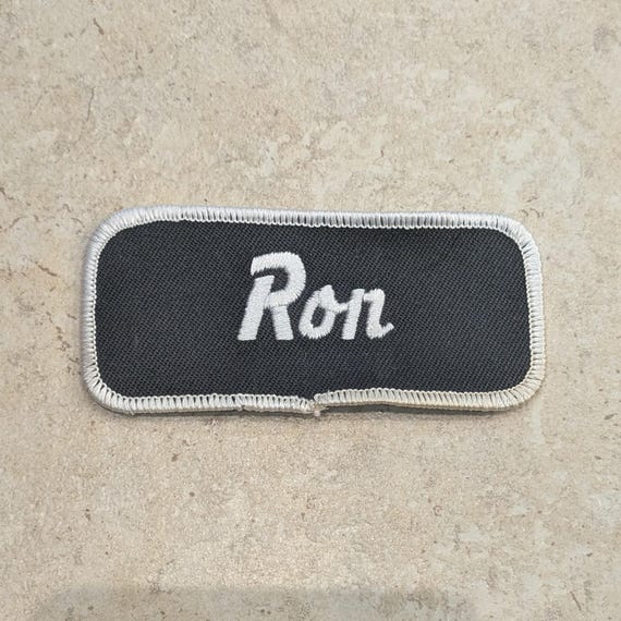 Retro DEADSTOCK 1970s “RON” Rectangular Embroider… - image 1