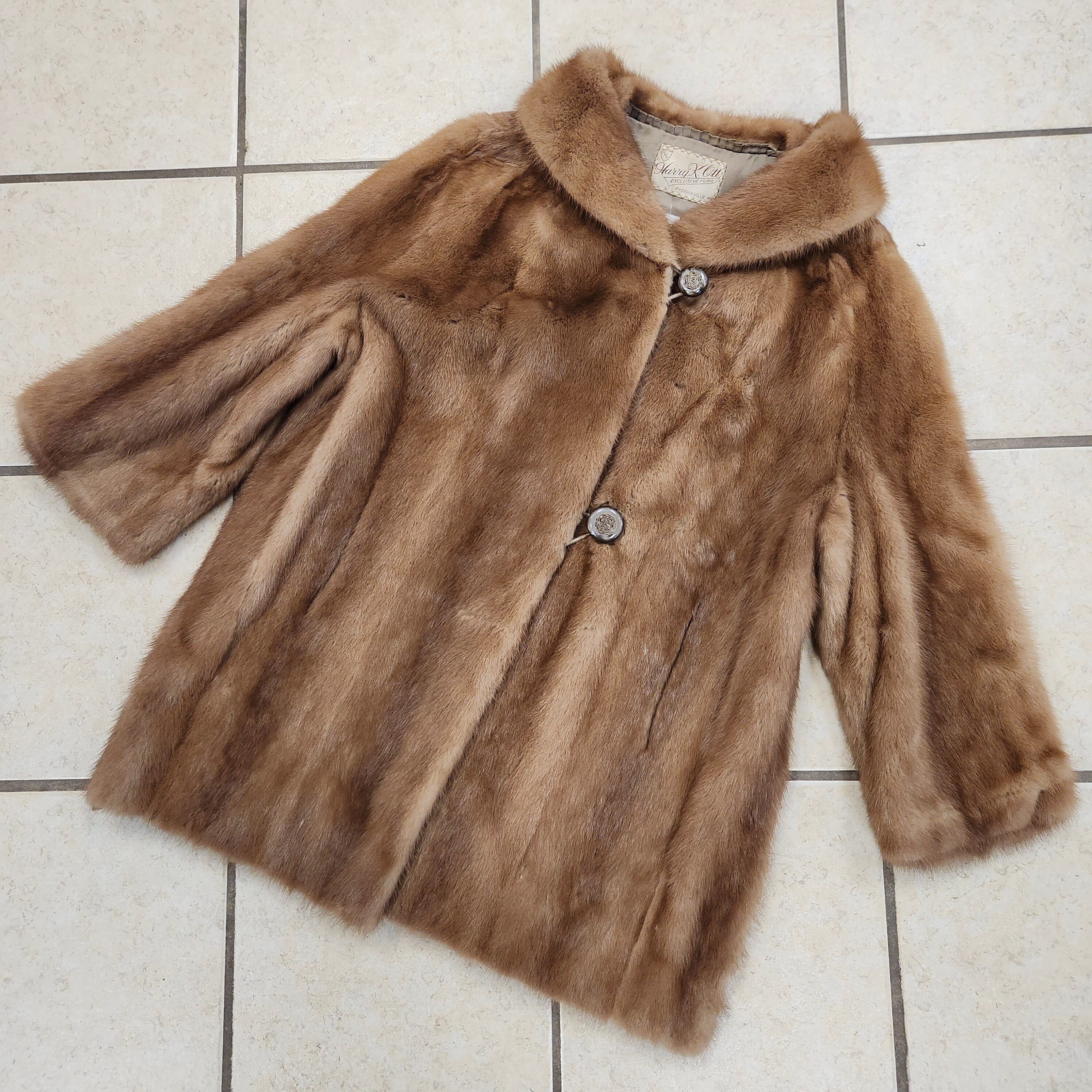 【SALE】60s Vintage England Made Fur Coat Vintage 60s Lilli Ann London Faux Fur Coat Jacket Medium