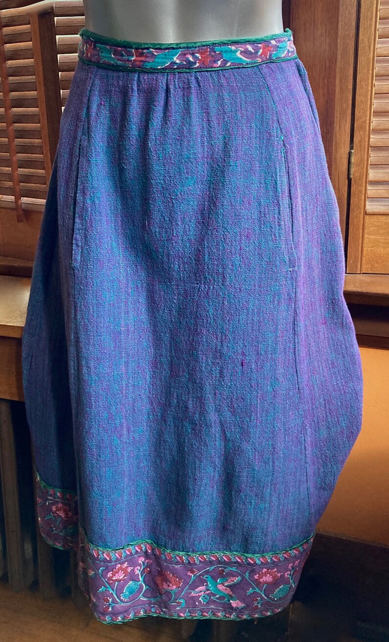 Retro BOHO skirt from SARAH CLOTHES circa 1980s Hippy all Cotton Beauty size Small