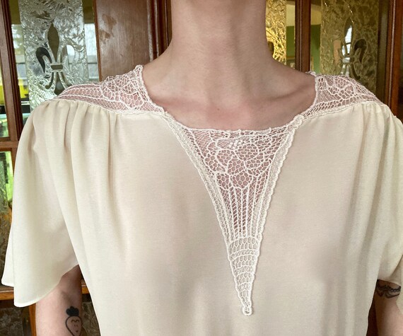 RETRO 70s/80s ROMANTIC creamy DREAMY Frock size M/
