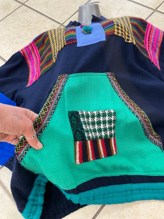 BOLD Guatemalan PATCHWORK Sweater with BIG Front … - image 6