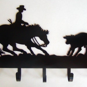 Cutting Horse Key Hook Wall Key Holder Jewelry Belt Scarf Steel