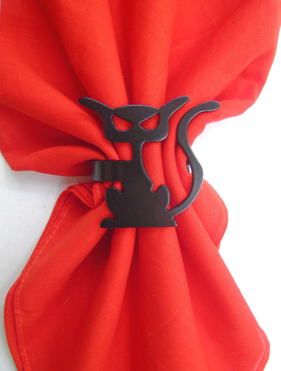 Scary Black Cat Napkin Rings Set of 4 Metal Halloween Etsy