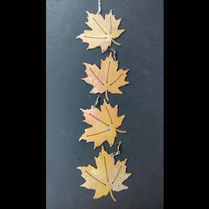 Sugar Maple Leaf Metal Wind Catcher Spinner Rustic Garden Whirligig
