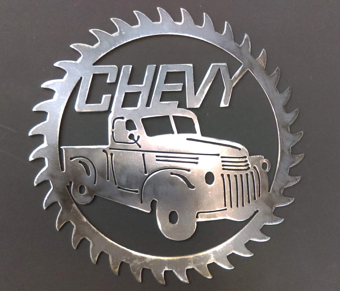 Saw Blade Style Old Chevy Truck Metal Art Plasma Wall Rustic Etsy