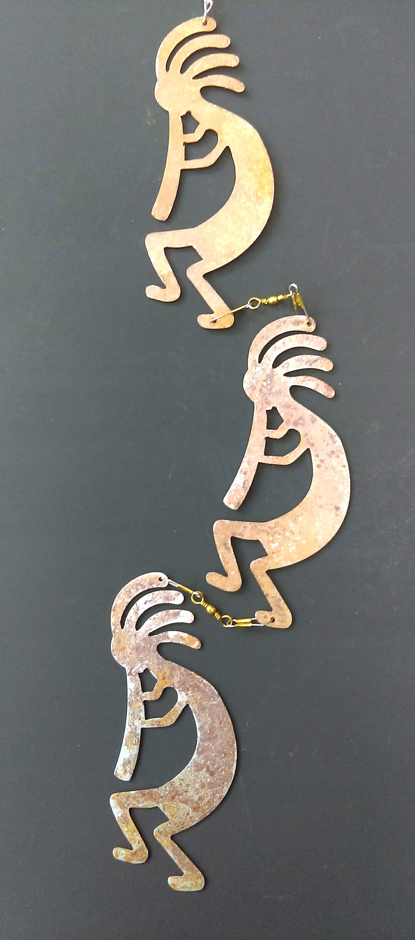 Kokopelli Metal Windcatcher Spinner Rustic Southwestern Etsy