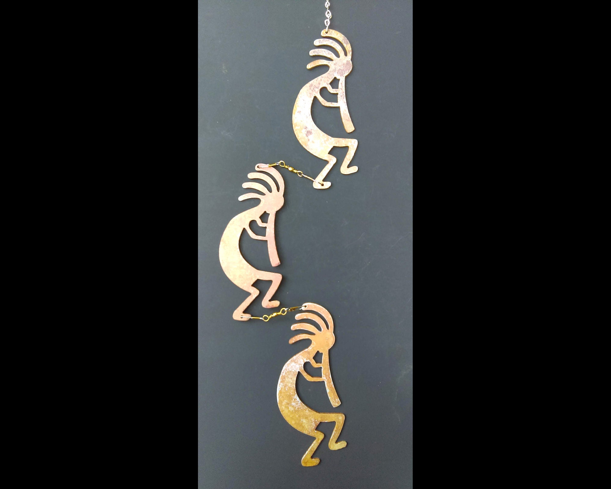 Kokopelli Metal Windcatcher Spinner Rustic Southwestern Etsy