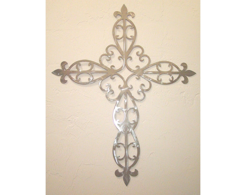 Ornate Metal Scrolled Cross Wall Art Decor Religious Etsy