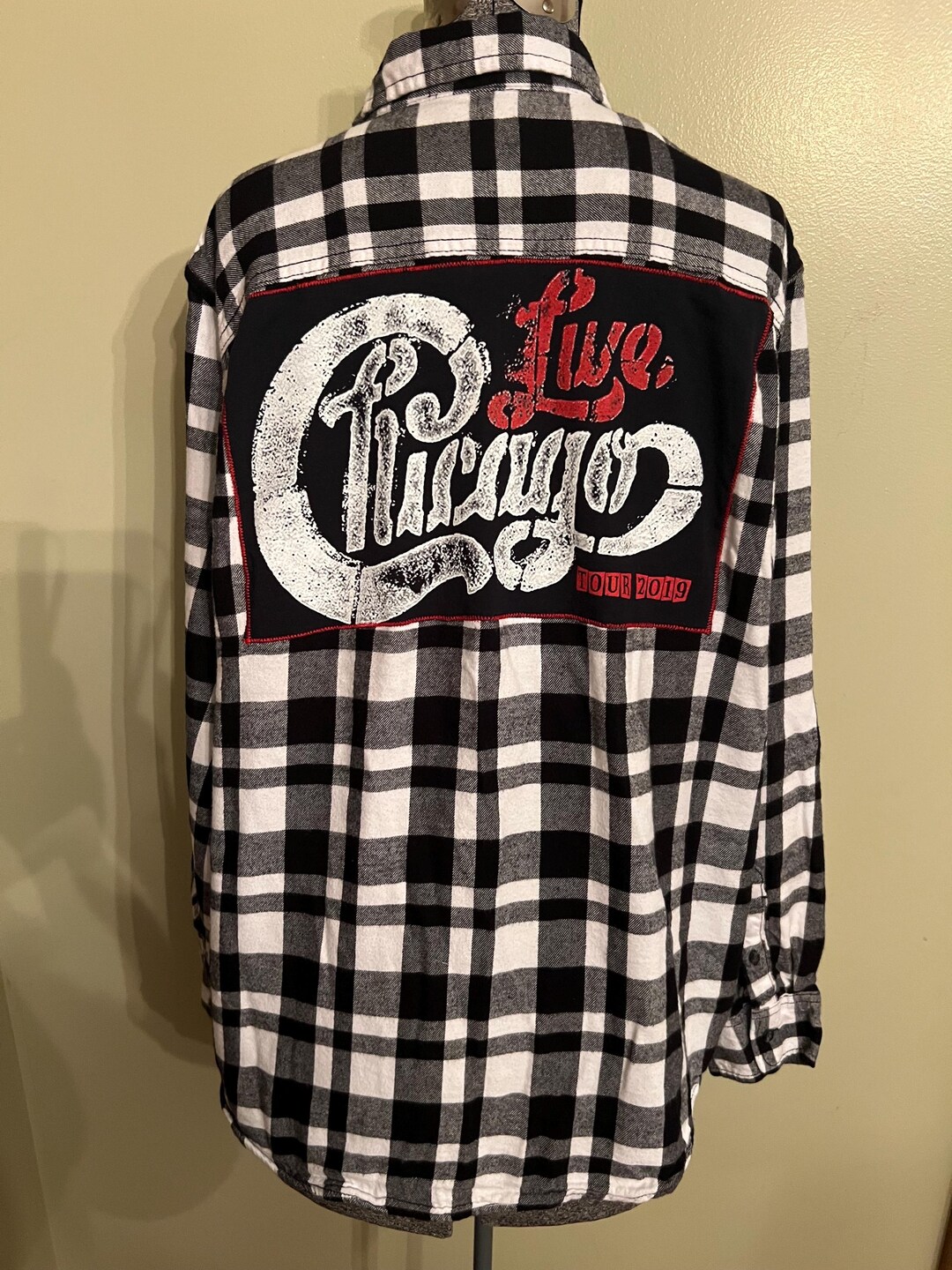 Upcycled Flannel Shirt and Chicago Band T-shirt Combined - Etsy