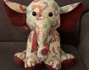 Memory Elephant: Keepsake Stuffed Animal Made From Loved One's Clothing