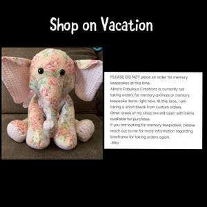 Memory Elephant with Handwriting Embroidery Option