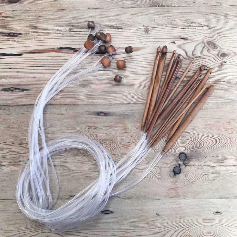 Set of 12 Wooden TUNISIAN CROCHET HOOKS in Sizes 3mm 10mm Etsy