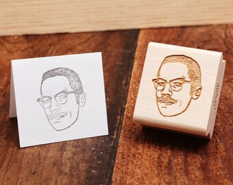 Malcolm X - Rubber Stamp Portrait