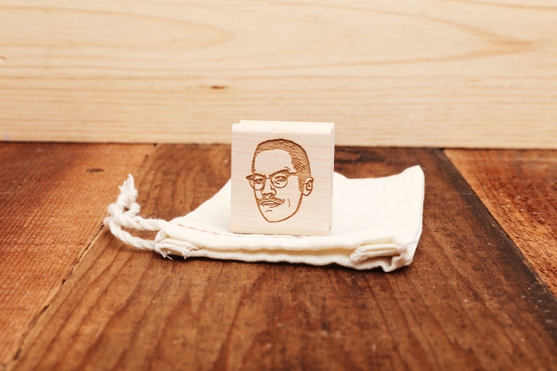 Malcolm X Rubber Stamp Portrait Etsy