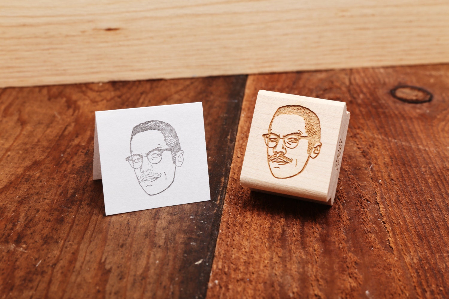 Malcolm X Rubber Stamp Portrait Etsy