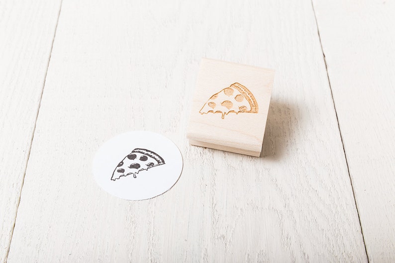 Pizza Slice Rubber Stamp image 1