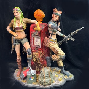 Twins - hand painted collectible Diorama - FREE SHIPPING