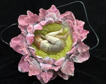 Hand Painted Resin Figure – Lighted Flower Collectible