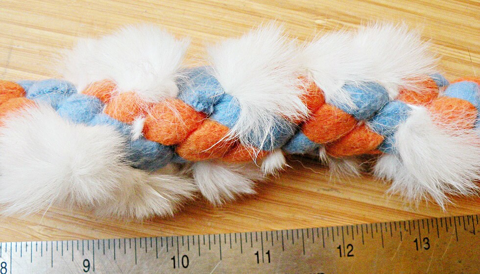 Single Knot Braided Fleece Dog Tug Toy, With Optional Rabbit Fur - Etsy