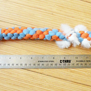 Handle Braided Fleece Dog Tug Toy with Optional Rabbit Fur