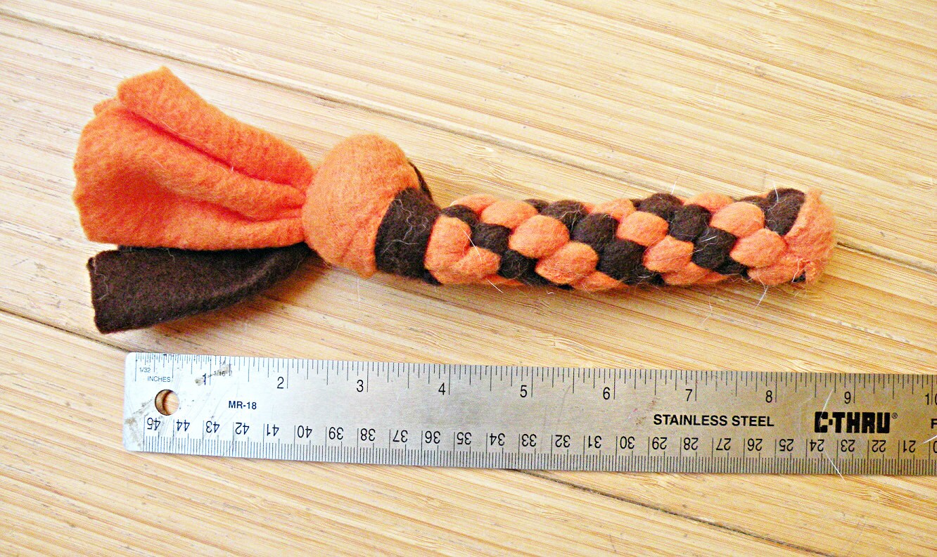 Single Knot Braided Fleece Dog Tug Toy, With Optional Rabbit Fur - Etsy