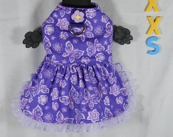 Dress, XX Small, Dog,  Purple Butterflies Lace