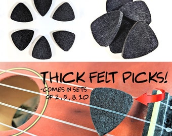 Felt Pick - Felt Ukulele Pick - Felt Bass Guitar Pick - Black Felt Guitar Pick-Black Felt Ukulele Pick- Thick Ukulele Pick-Soft Ukulele Pick