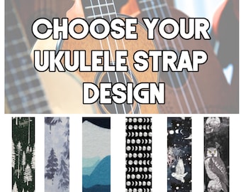 Ukulele Strap - Your Choice Ukulele Strap - Double Padded Comfortable Button Ukulele Strap-