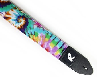 TIE DYE Print Guitar Strap - 60s - Hippie - Groovy - Guitar Accessories