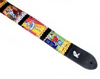 Mexican Day of the Dead Guitar Strap - Skeleton Folk Art Cards