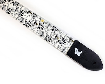 Honey Bee Guitar Strap - Bee Guitar Strap - Bees  Guitar Strap -Double Padded for Comfort - Universal Guitar Strap