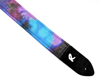Nebula Galaxy Guitar Strap - Space - Sci Fi - Purple Blue Black Space Guitar Strap- Astronomy
