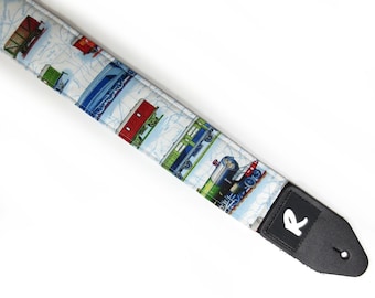 Train Guitar Strap - Locomotive - Guitar Accessories - Instrument Strap